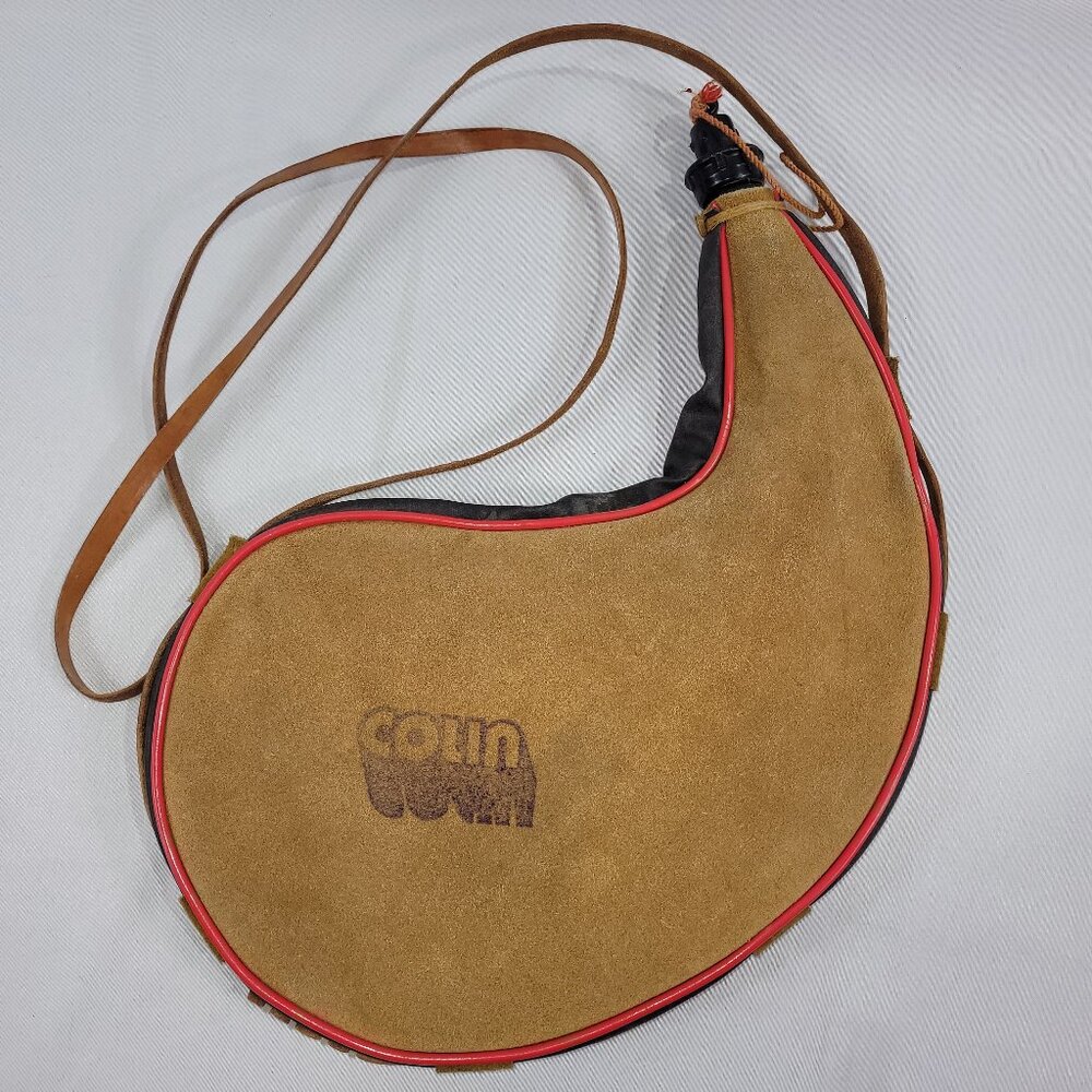 Colin Vintage Leather Waterskin Sued Water Skin Wine Bag Canteen